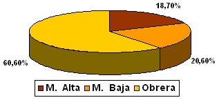 Gráfico N° 1 Distribución de las personas con RM según Estrato Social (Graffar) en cuatro Municipios del Estado Lara, 2003