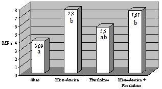 Gráfico No 1 Valores medios obtenidos en MPa para los grupos probados