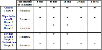 Tabla N° 3 Primer Lote de muestras