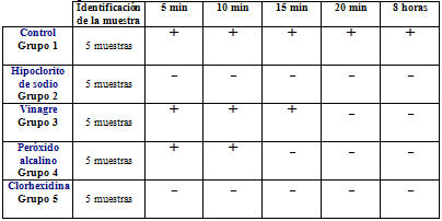 Tabla N° 4 Segundo lote de muestras