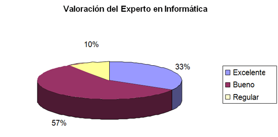 Gráfico N.º 3. Valoración de expertos en Informática