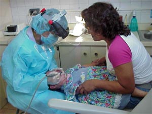 Foto No. 1: Posición para el examen bucal
